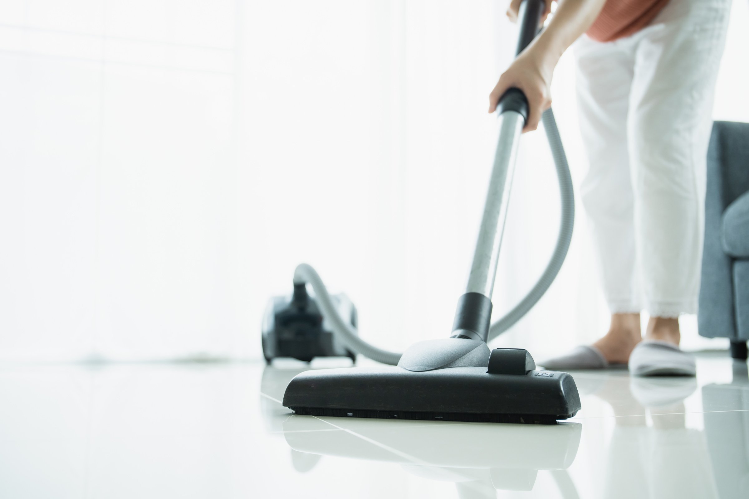 Woman doing a housework.